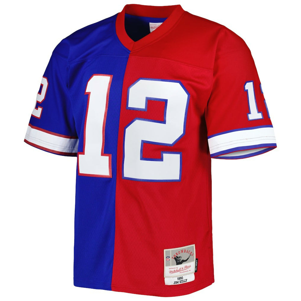 Jim Kelly Buffalo Bills 1990 Split Legacy Replica Jersey - Royal/Red cheap