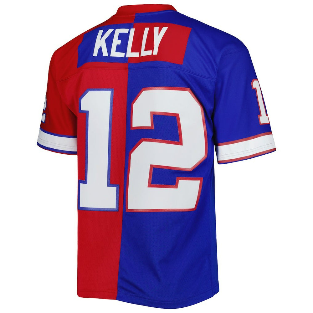 Jim Kelly Buffalo Bills 1990 Split Legacy Replica Jersey - Royal/Red cheap