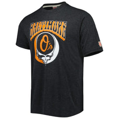 Baltimore Orioles Homage Grateful Dead Tri-Blend T-Shirt Charcoal