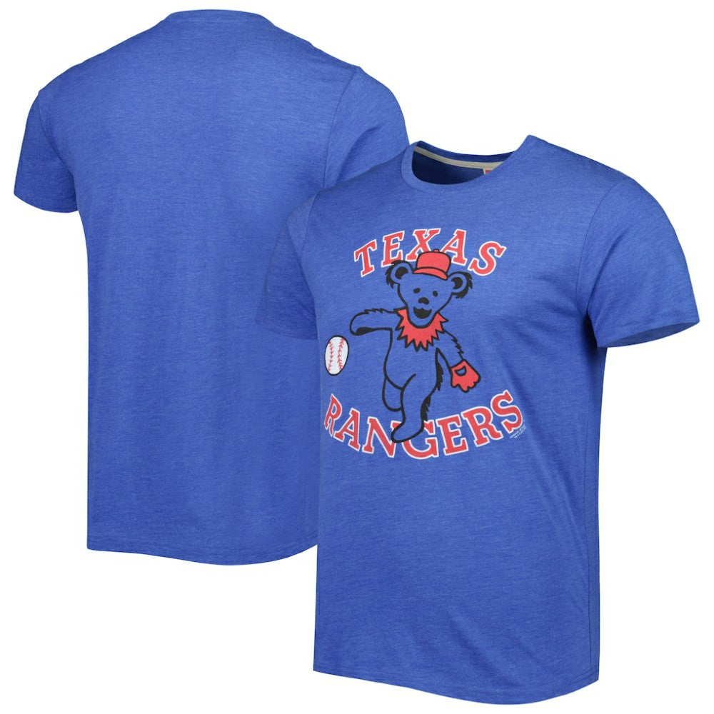 Texas Rangers Homage Grateful Dead Tri-Blend T-Shirt Royal