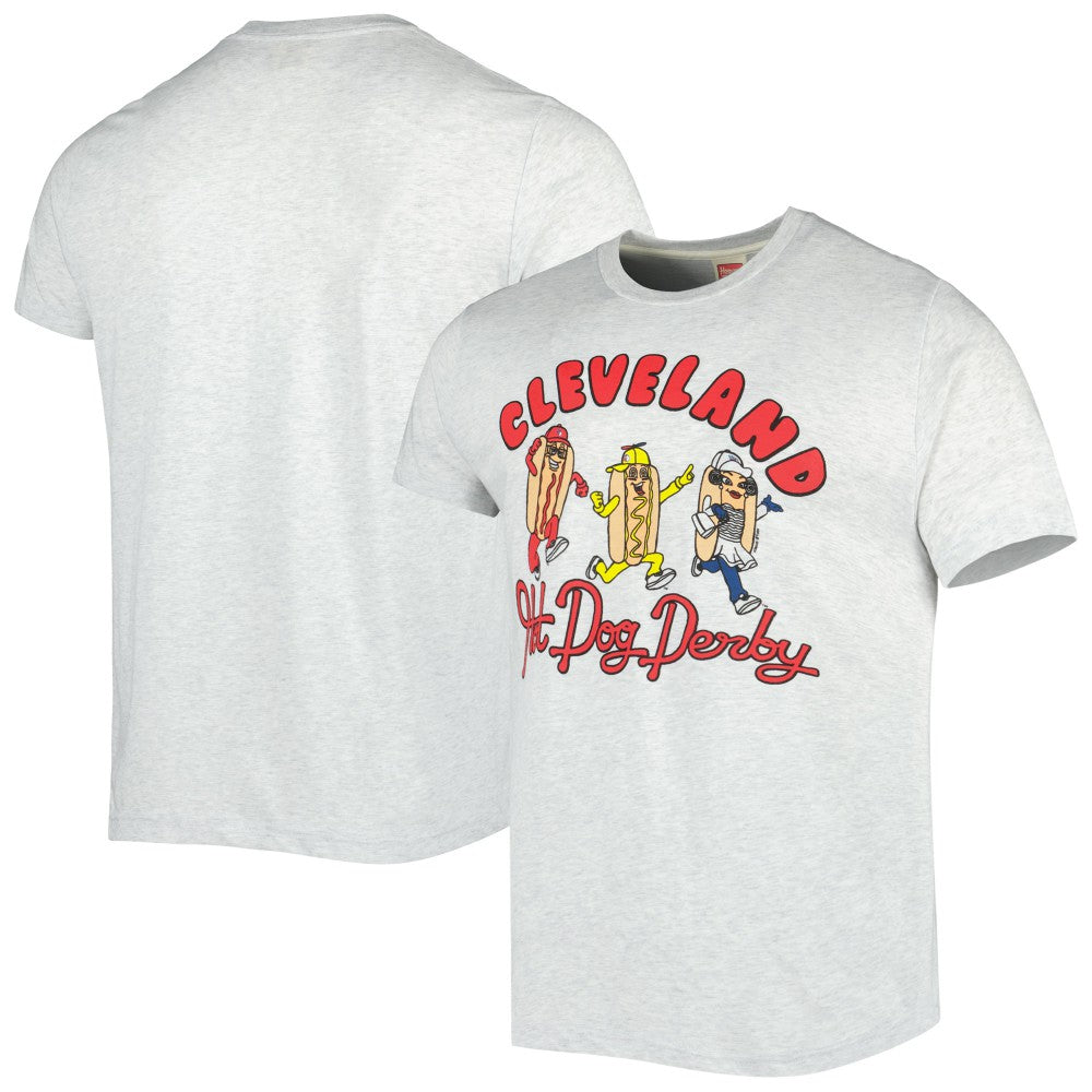 Cleveland Guardians Homage Team Hyper Local Tri-Blend T-Shirt Ash