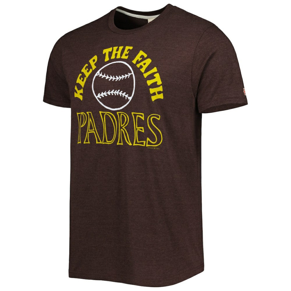 San Diego Padres Homage Hyper Local Tri-Blend T-Shirt Brown