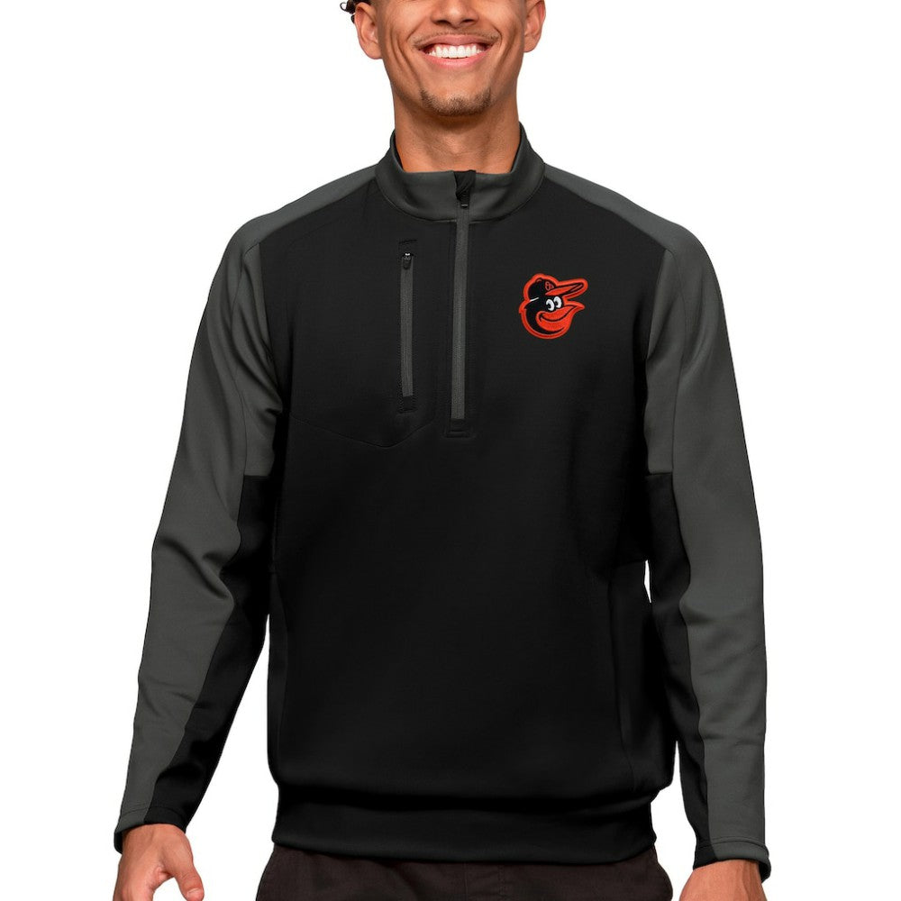 Baltimore Orioles Antigua Team Quarter-Zip Pullover Top Black