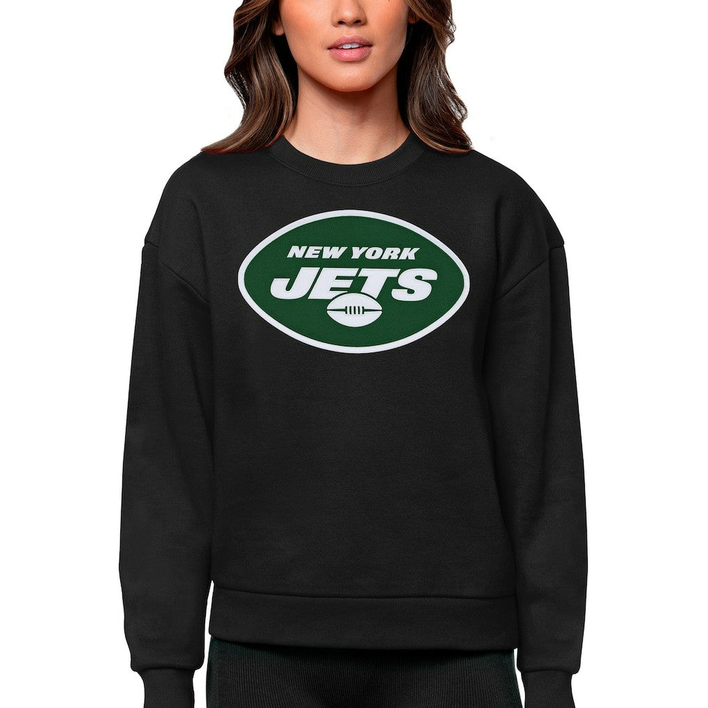 New York Jets Antigua Women's Victory Logo Pullover Sweatshirt - Black sale