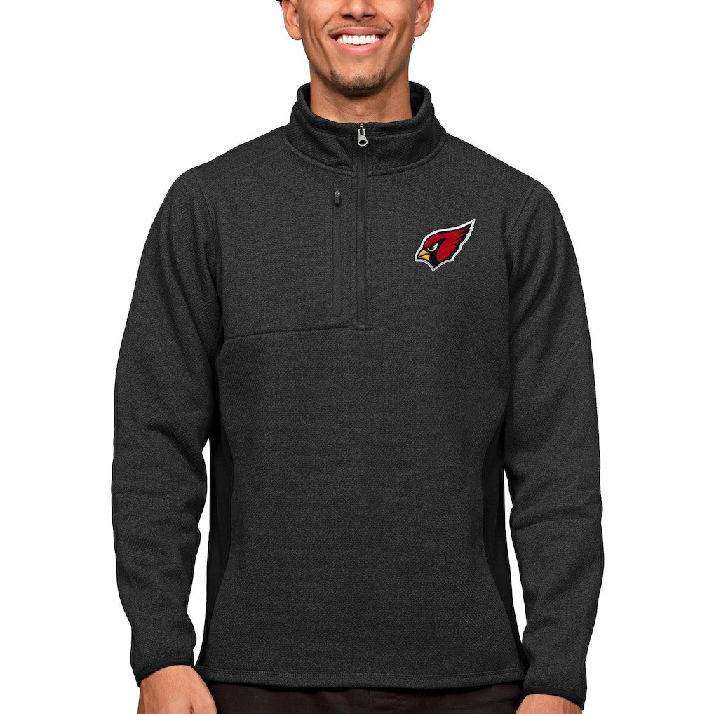 Arizona Cardinals Antigua Course Quarter-Zip Pullover Top - Heathered Black discount