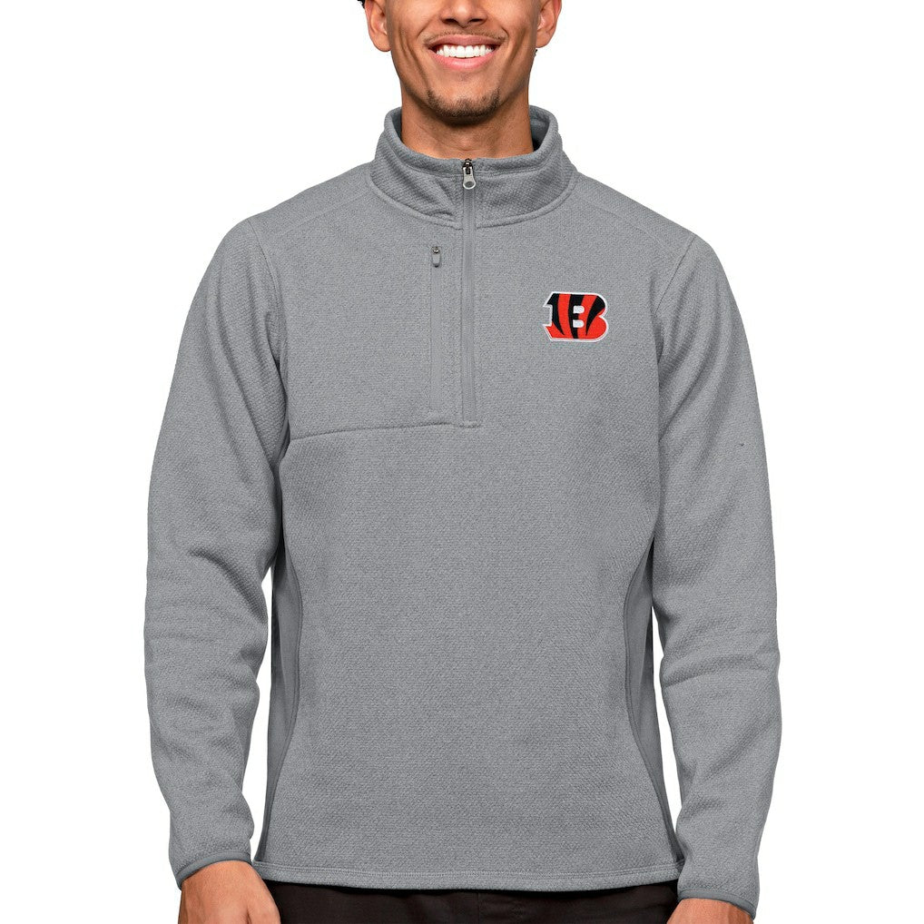 Cincinnati Bengals Antigua Course Quarter-Zip Pullover Top - Heathered Gray outlet