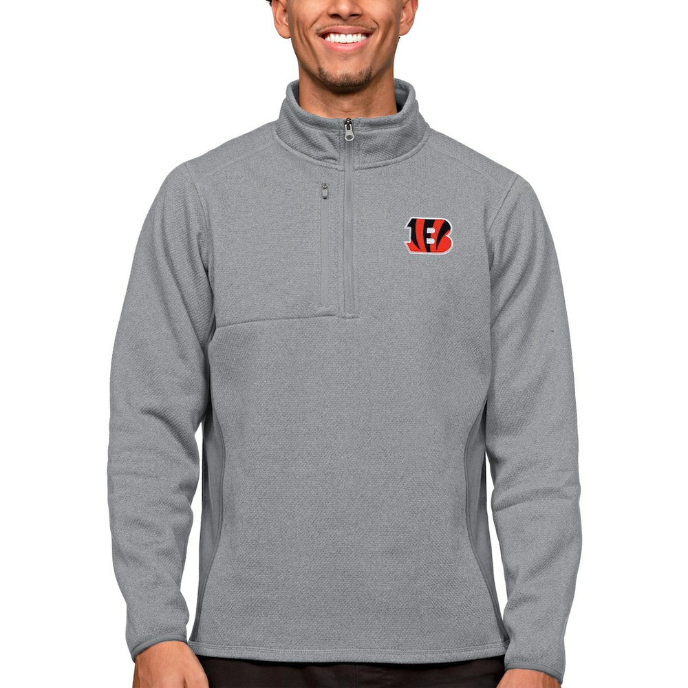 Cincinnati Bengals Antigua Course Quarter-Zip Pullover Top - Heathered Gray outlet