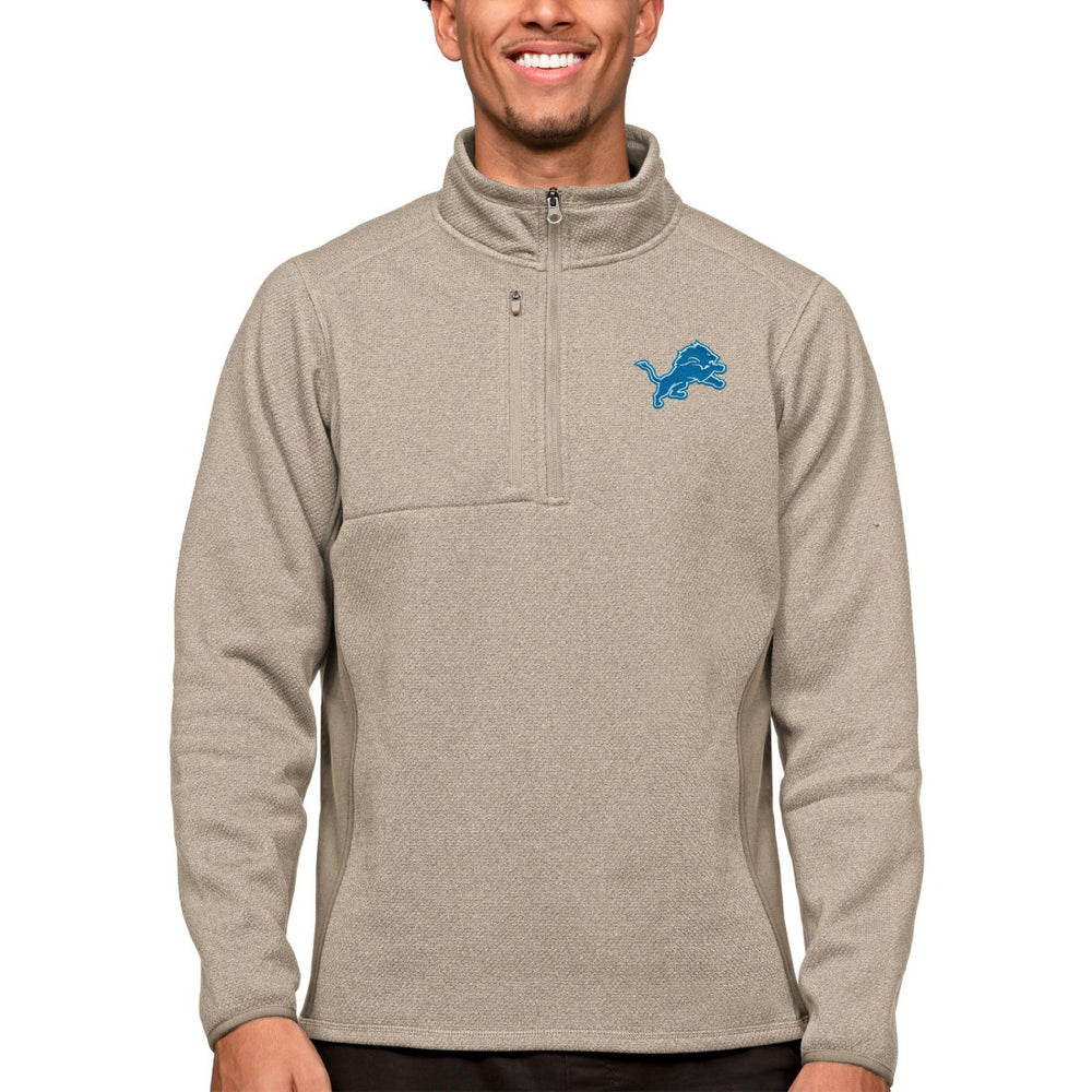 Detroit Lions Antigua Course Quarter-Zip Pullover Top - Oatmeal online