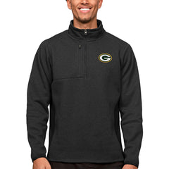 Green Bay Packers Antigua Course Quarter-Zip Pullover Top - Heathered Black outlet