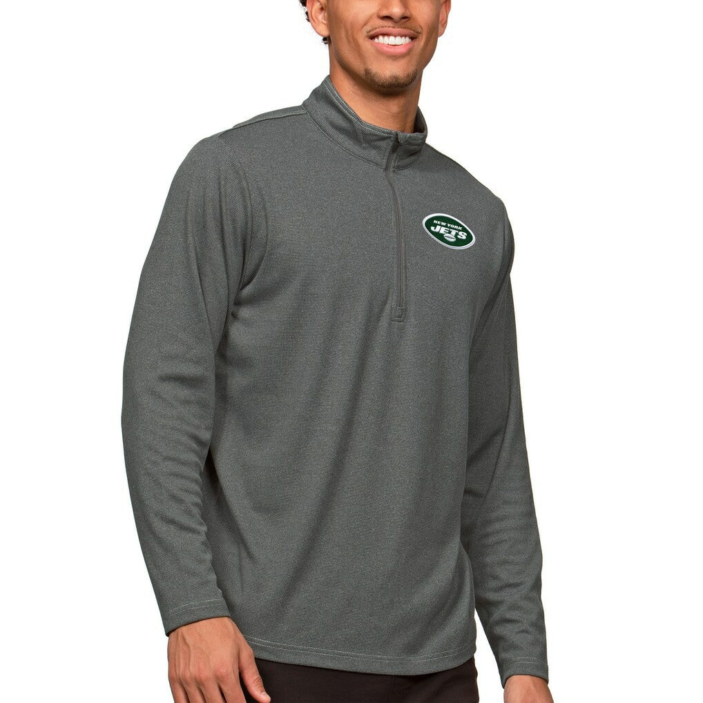 New York Jets Antigua Epic Quarter-Zip Pullover Top - Heathered Charcoal online