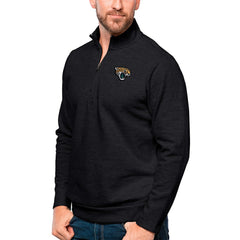 Jacksonville Jaguars Antigua Gambit Quarter-Zip Pullover Top - Heathered Black cheap