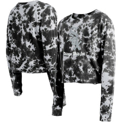 Chicago White Sox Women's Tie-Dye Cropped Long Sleeve T-Shirt Black