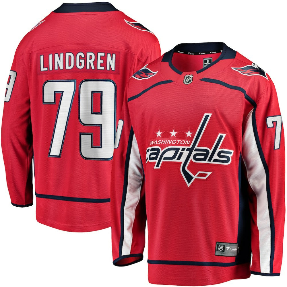 Charlie Lindgren Washington Capitals Fanatics Home Breakaway Player Jersey - Red Jerseys