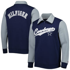 Dallas Cowboys Tommy Hilfiger Aiden Quarter-Zip Sweatshirt - Navy/Silver online