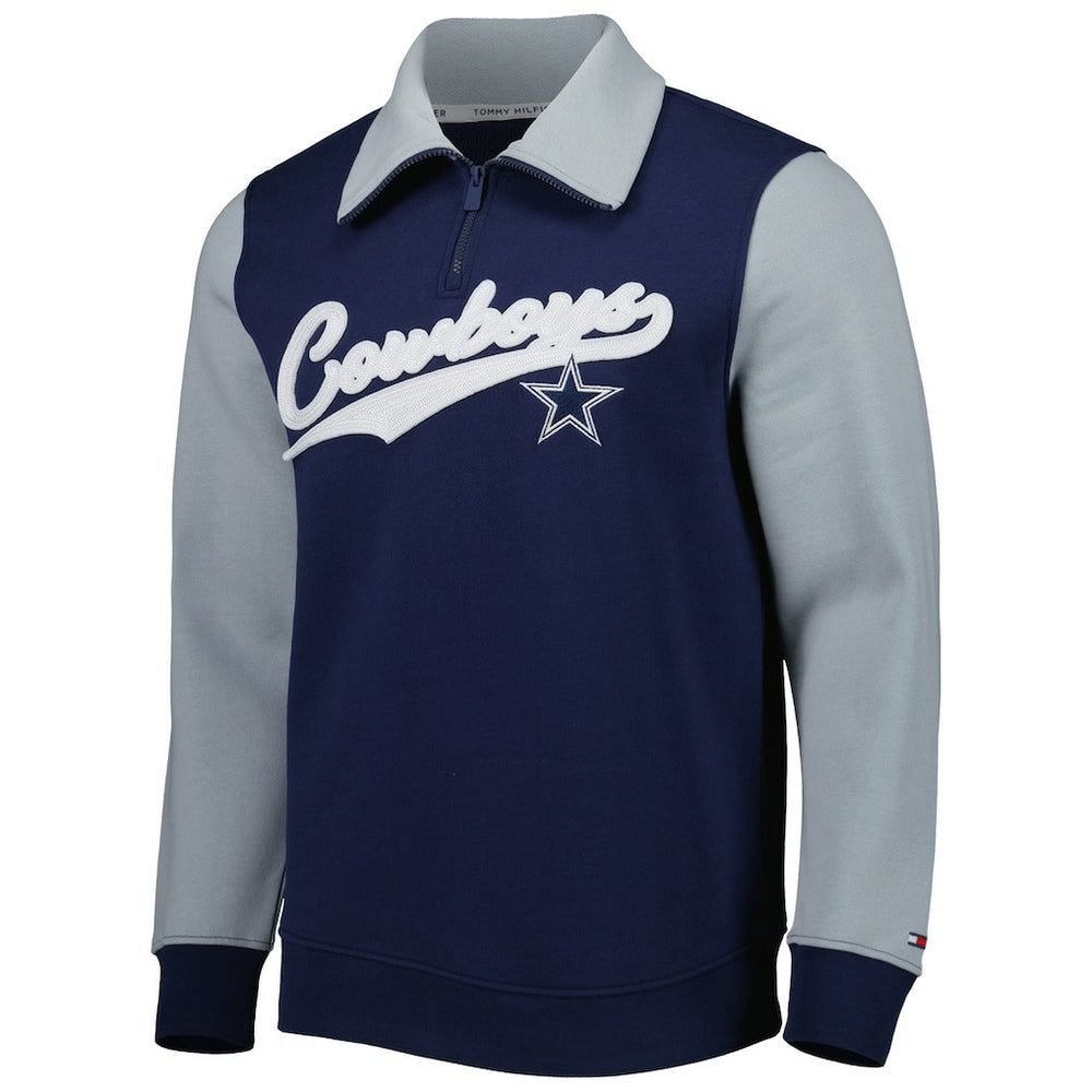 Dallas Cowboys Tommy Hilfiger Aiden Quarter-Zip Sweatshirt - Navy/Silver online