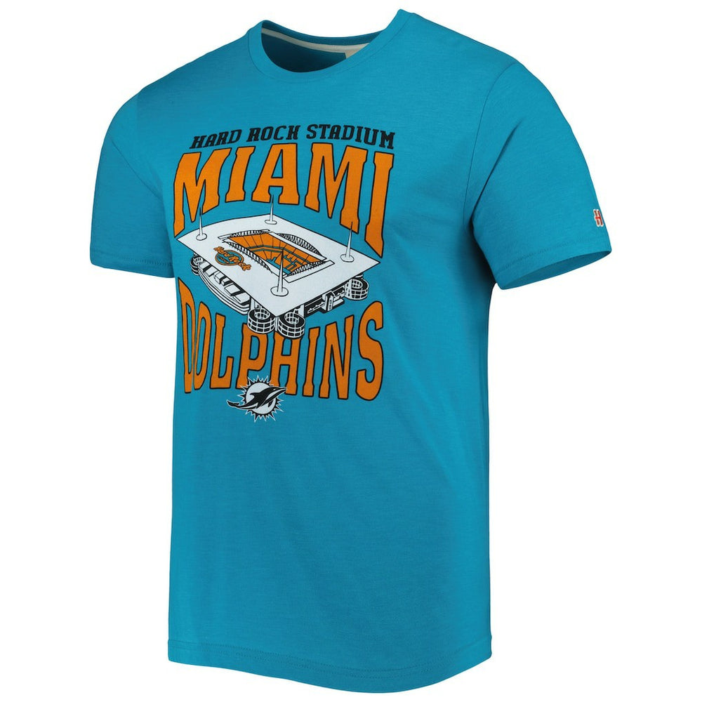 Miami Dolphins Homage Stadium Tri-Blend T-Shirt - Aqua cheap