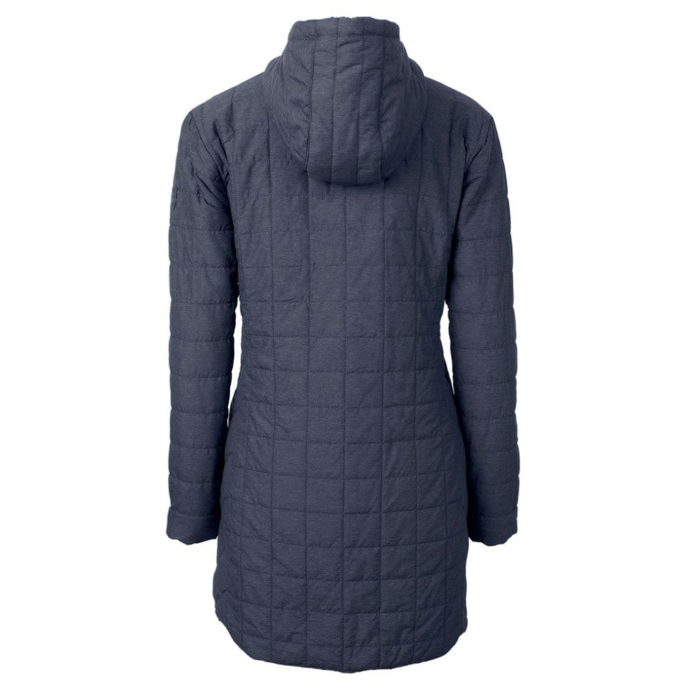 Philadelphia Phillies Cutter & Buck Women's Rainier Primaloft Eco Full-Zip Hoodie Long Coat Heathered Navy