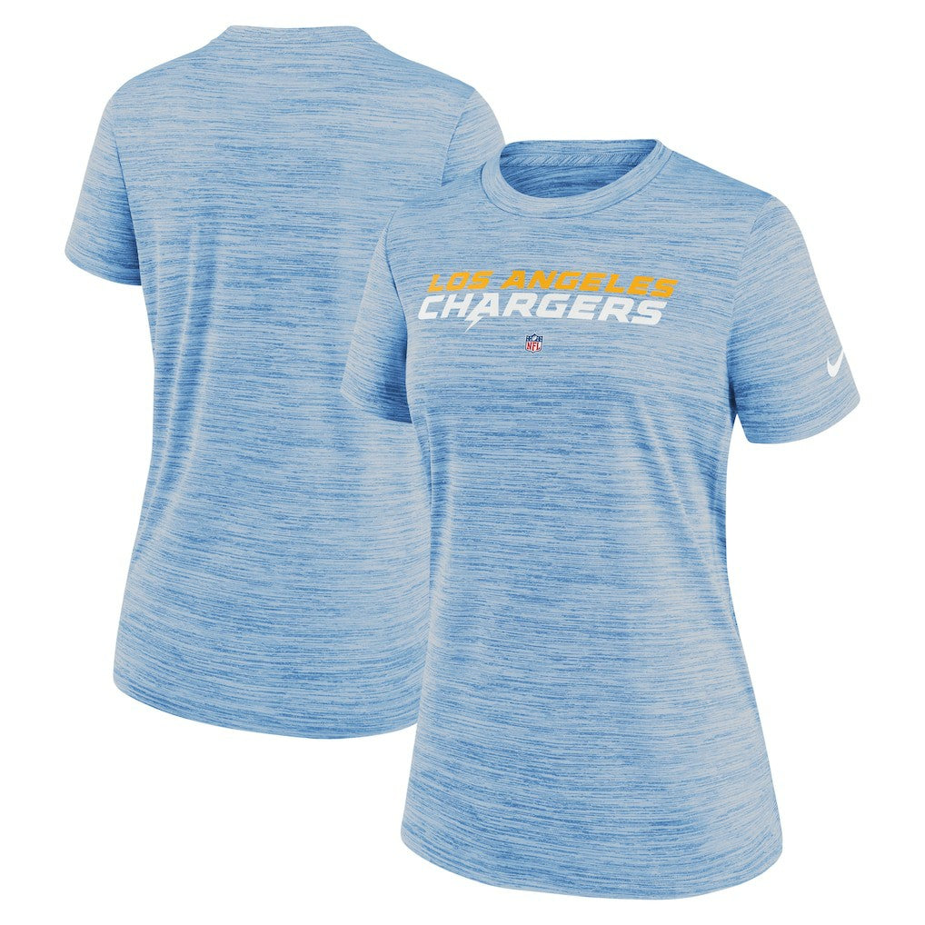 Los Angeles Chargers Women's Sideline Velocity Performance T-Shirt - Powder Blue on sale