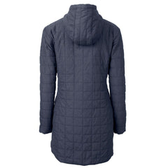 Denver Broncos Cutter & Buck Women's Rainier Primaloft Eco Hooded Long Lightweight Coat - Heather Navy online