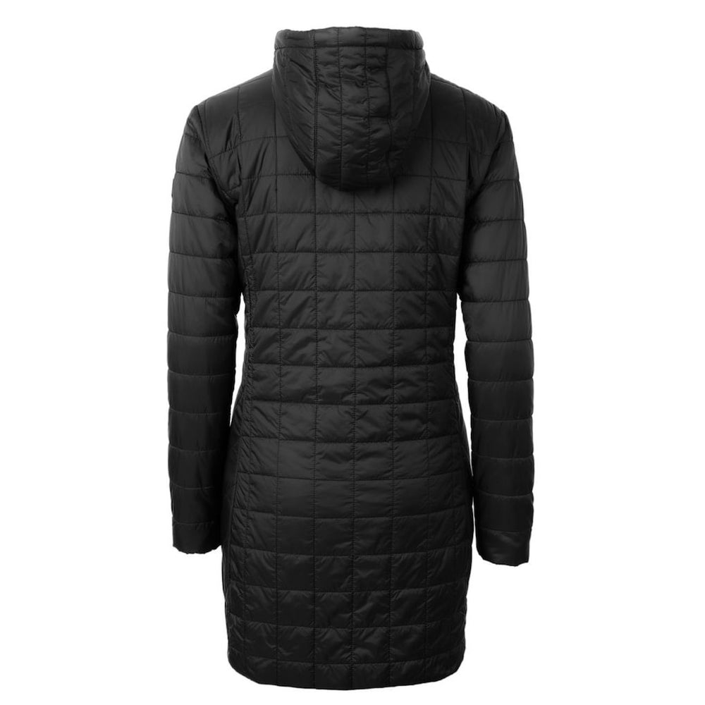 Kansas City Chiefs Cutter & Buck Women's Rainier Primaloft Eco Hooded Long Lightweight Coat - Black for sale