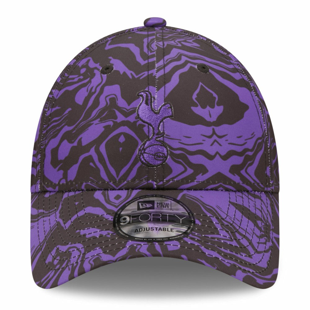 Tottenham Hotspur New Era Allover Print 9FORTY Adjustable Hat - Black/Purple cheap