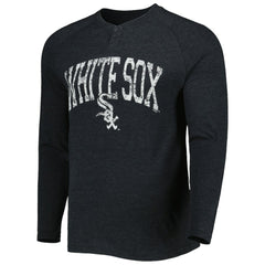 Chicago White Sox Concepts Sport Inertia Raglan Long Sleeve Henley Top Heather Black