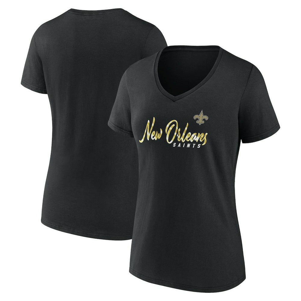 New Orleans Saints Women's Shine Time V-Neck T-Shirt - Black online