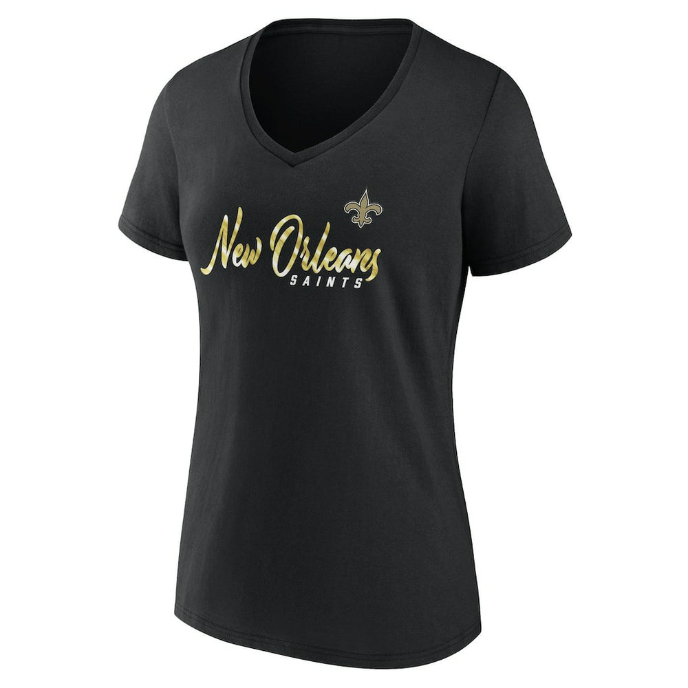 New Orleans Saints Women's Shine Time V-Neck T-Shirt - Black online