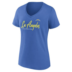 Los Angeles Chargers Women's Shine Time V-Neck T-Shirt - Powder Blue for sale