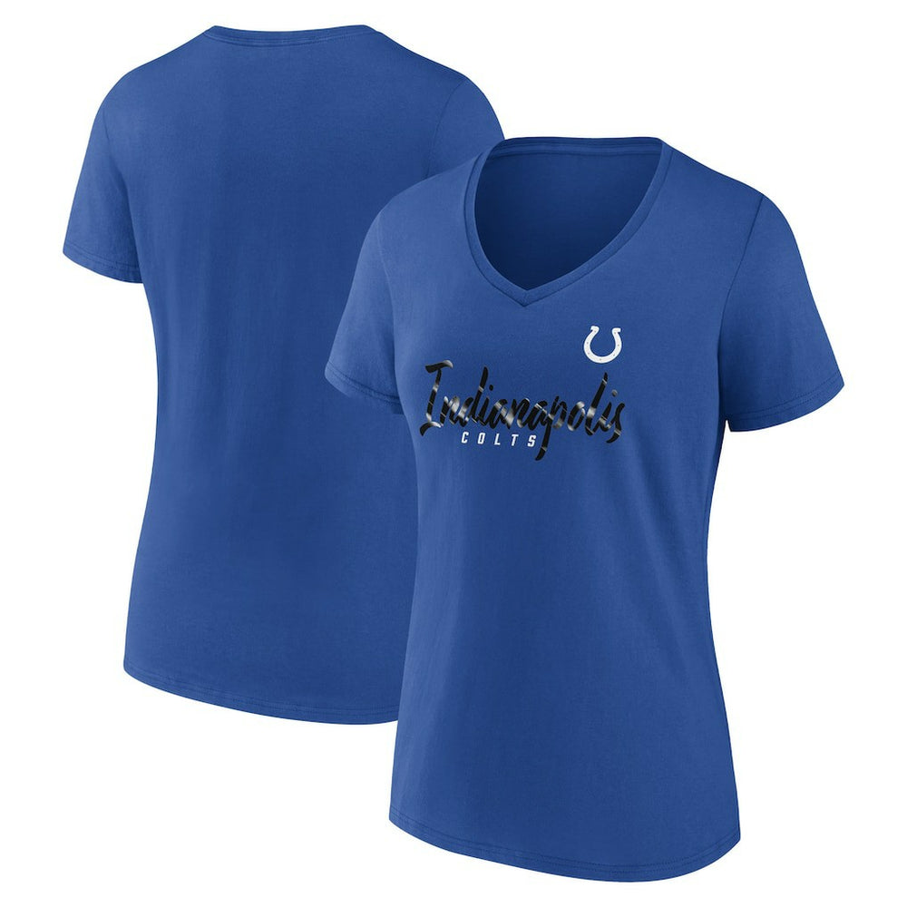 Indianapolis Colts Women's Shine Time V-Neck T-Shirt - Royal for sale