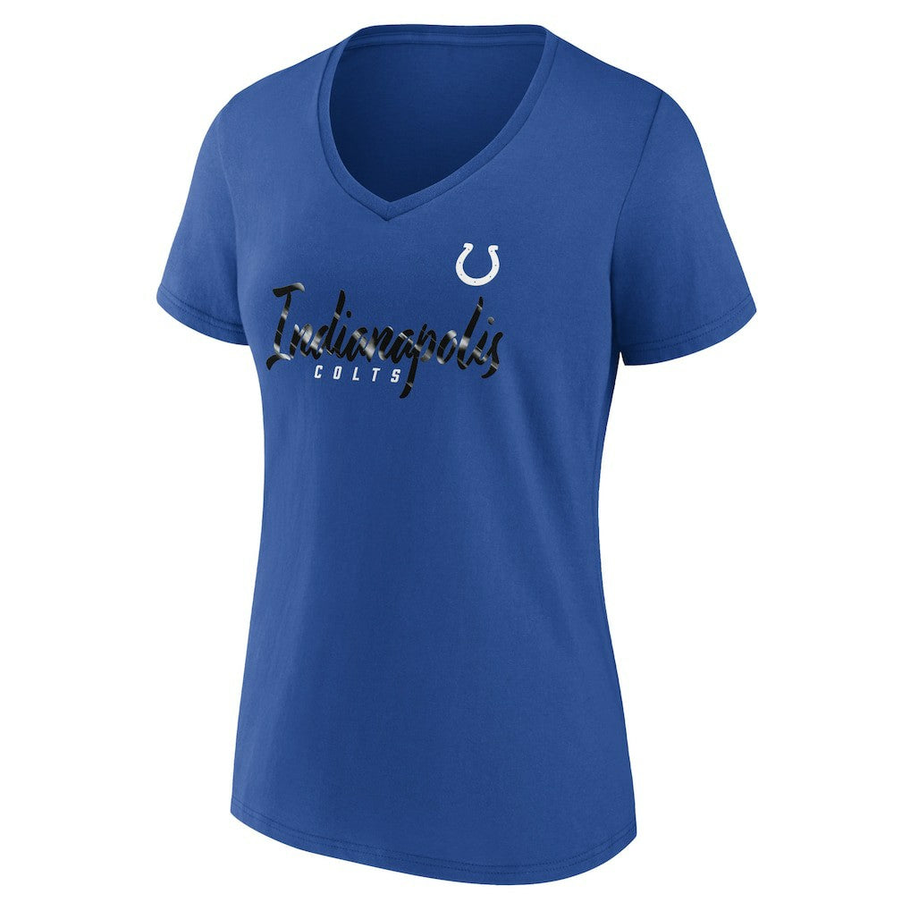 Indianapolis Colts Women's Shine Time V-Neck T-Shirt - Royal for sale