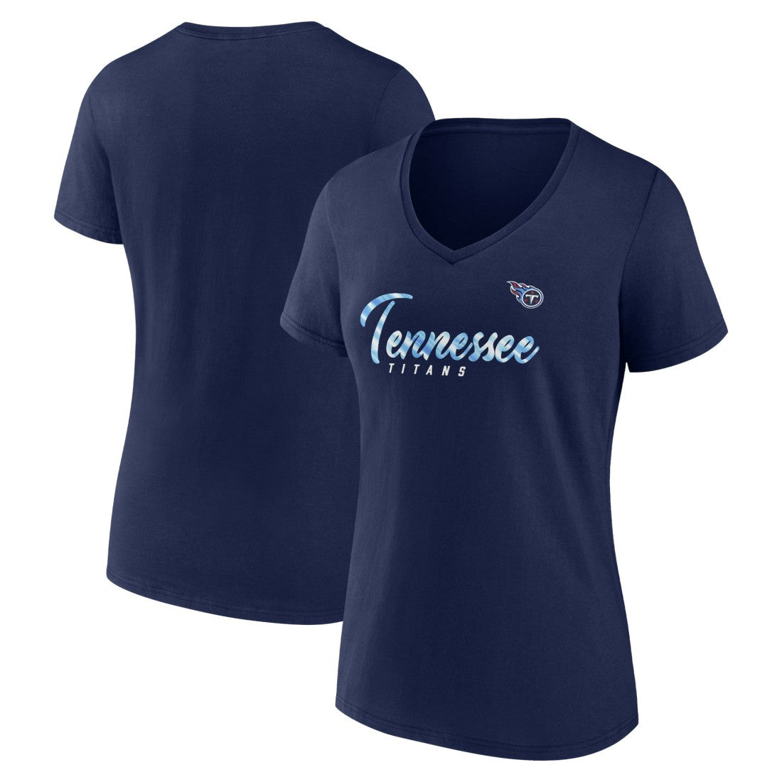 Tennessee Titans Women's Shine Time V-Neck T-Shirt - Navy discount