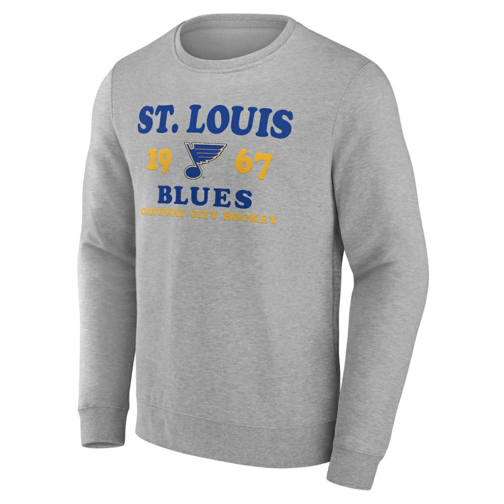 St. Louis Blues Fanatics Fierce Competitor Pullover Sweatshirt - Heather Charcoal Sweatshirts