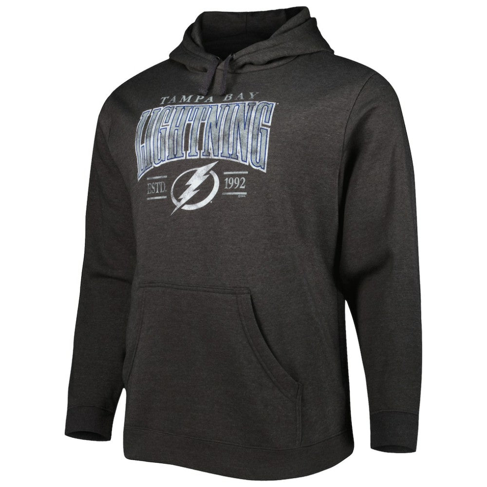 Tampa Bay Lightning Fanatics Big & Tall Dynasty Pullover Hoodie - Heather Charcoal Hoodies