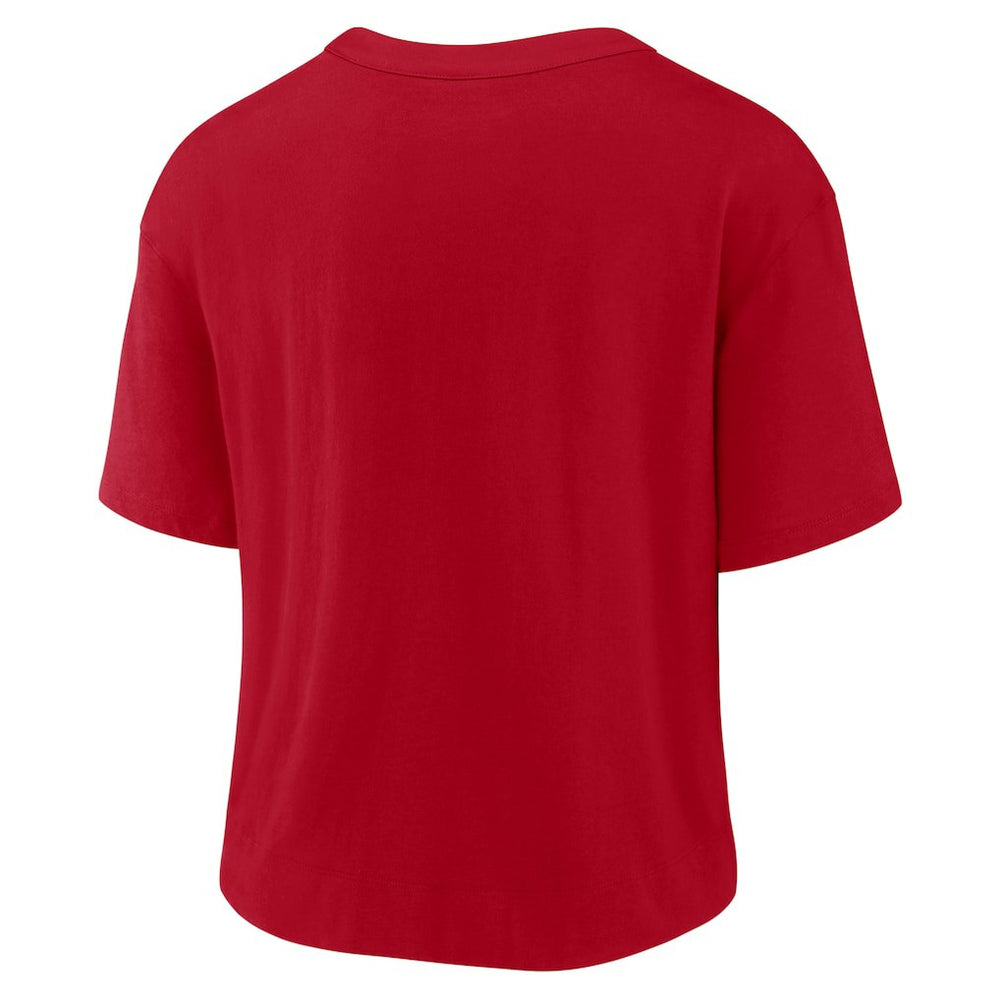 Buffalo Bills Women's High Hip Fashion T-Shirt - Red/Royal sale