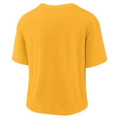 Washington Commanders Women's High Hip Fashion T-Shirt - Gold/Burgundy sale