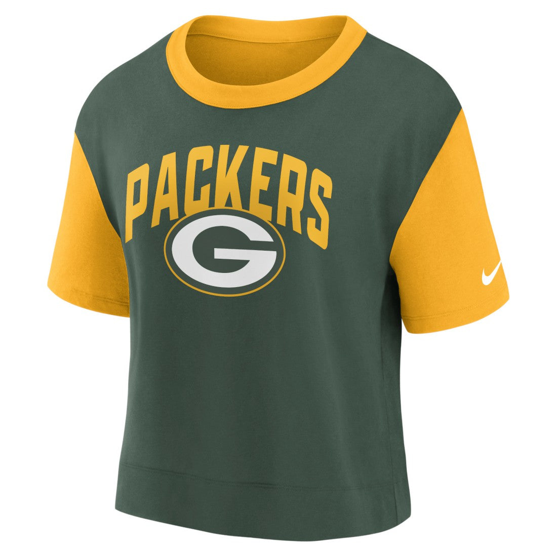 Green Bay Packers Women's High Hip Fashion T-Shirt - Gold/Green online