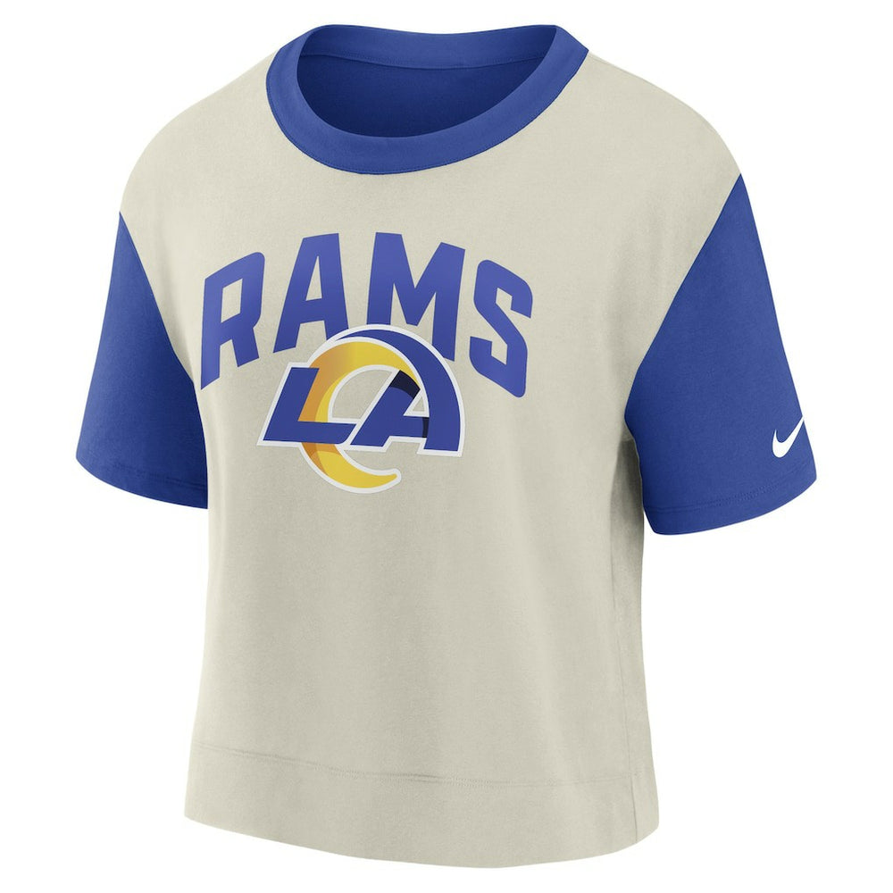 Los Angeles Rams Women's High Hip Fashion T-Shirt - Royal/Bone online