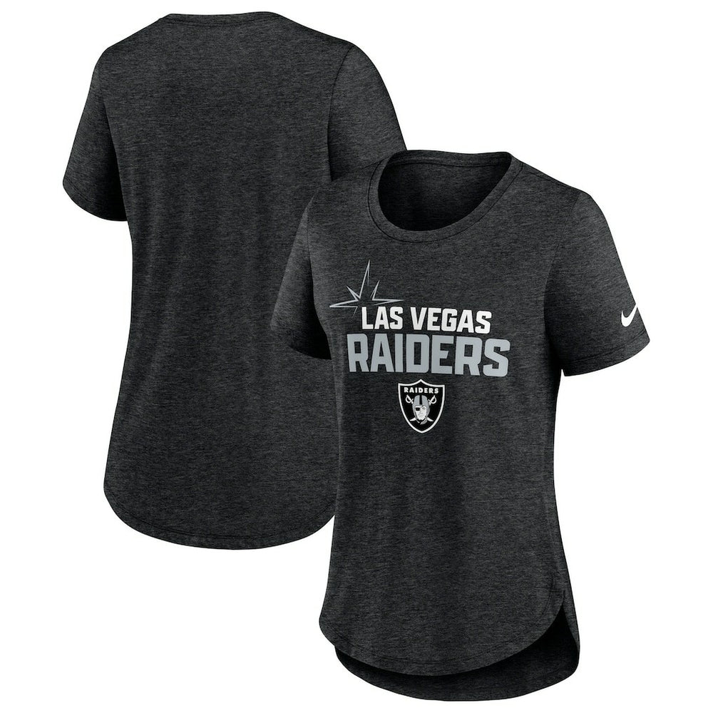 Las Vegas Raiders Women's Local Fashion Tri-Blend T-Shirt - Heather Black outlet