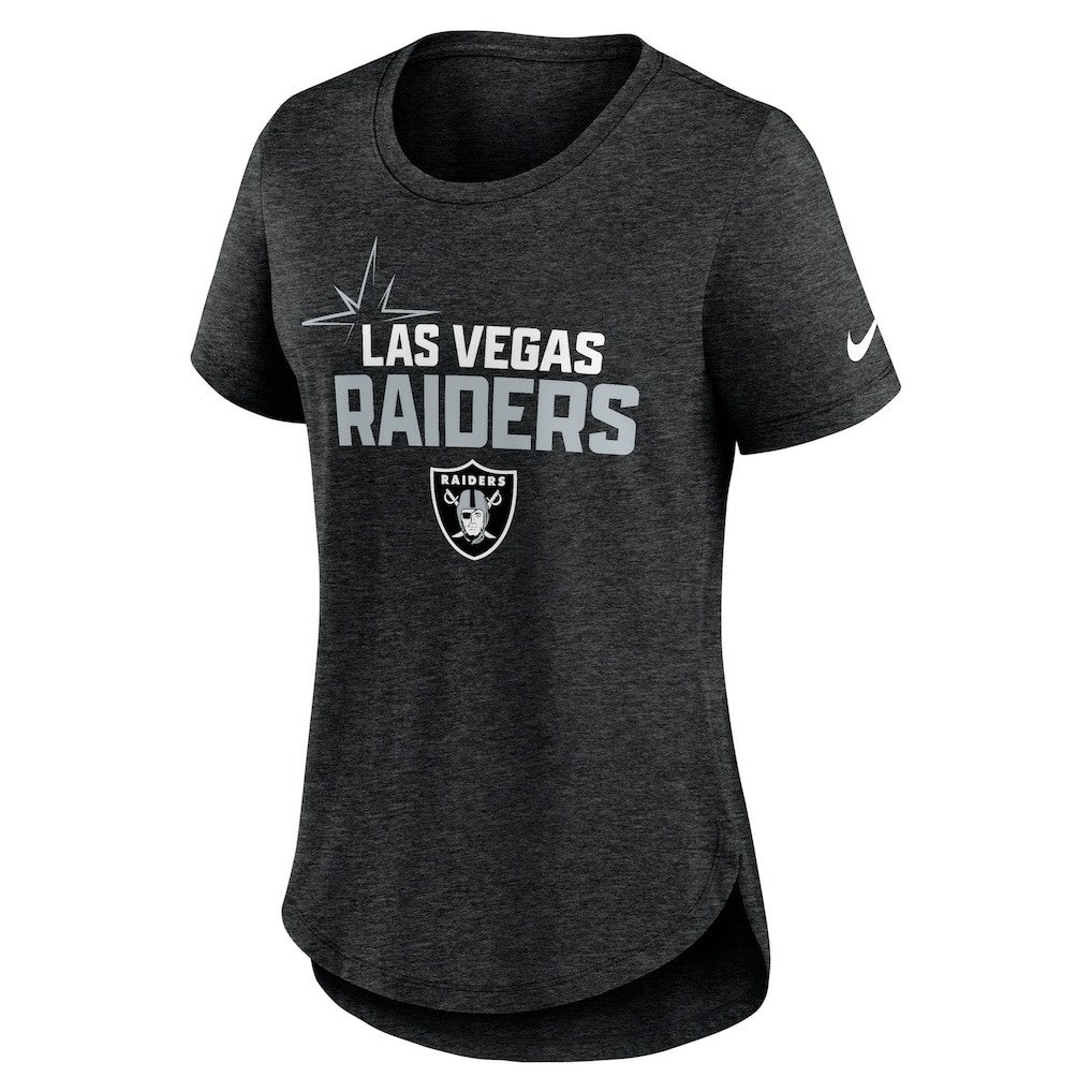 Las Vegas Raiders Women's Local Fashion Tri-Blend T-Shirt - Heather Black outlet
