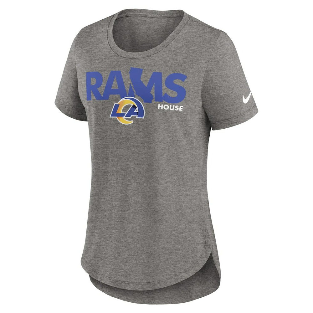Los Angeles Rams Women's Local Fashion Tri-Blend T-Shirt - Heather Charcoal for sale