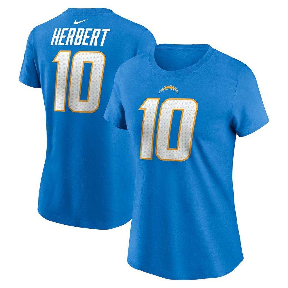 Justin Herbert Los Angeles Chargers Women's Player Name & Number T-Shirt - Powder Blue discount