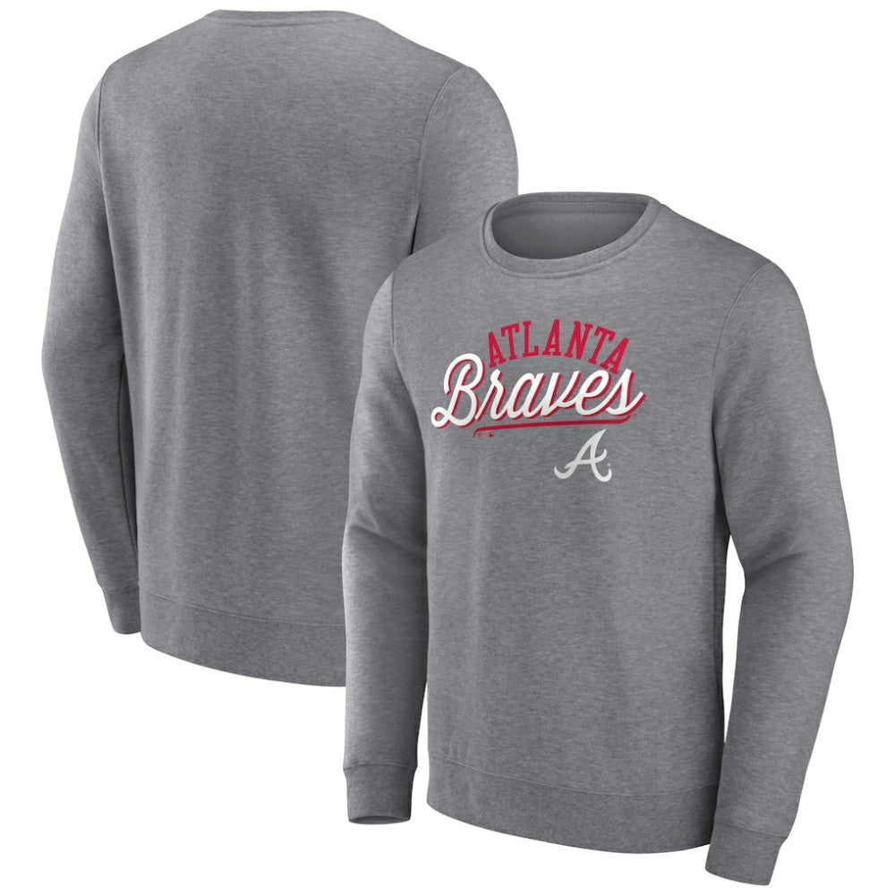 Atlanta Braves Simplicity Pullover Sweatshirt Heather Gray