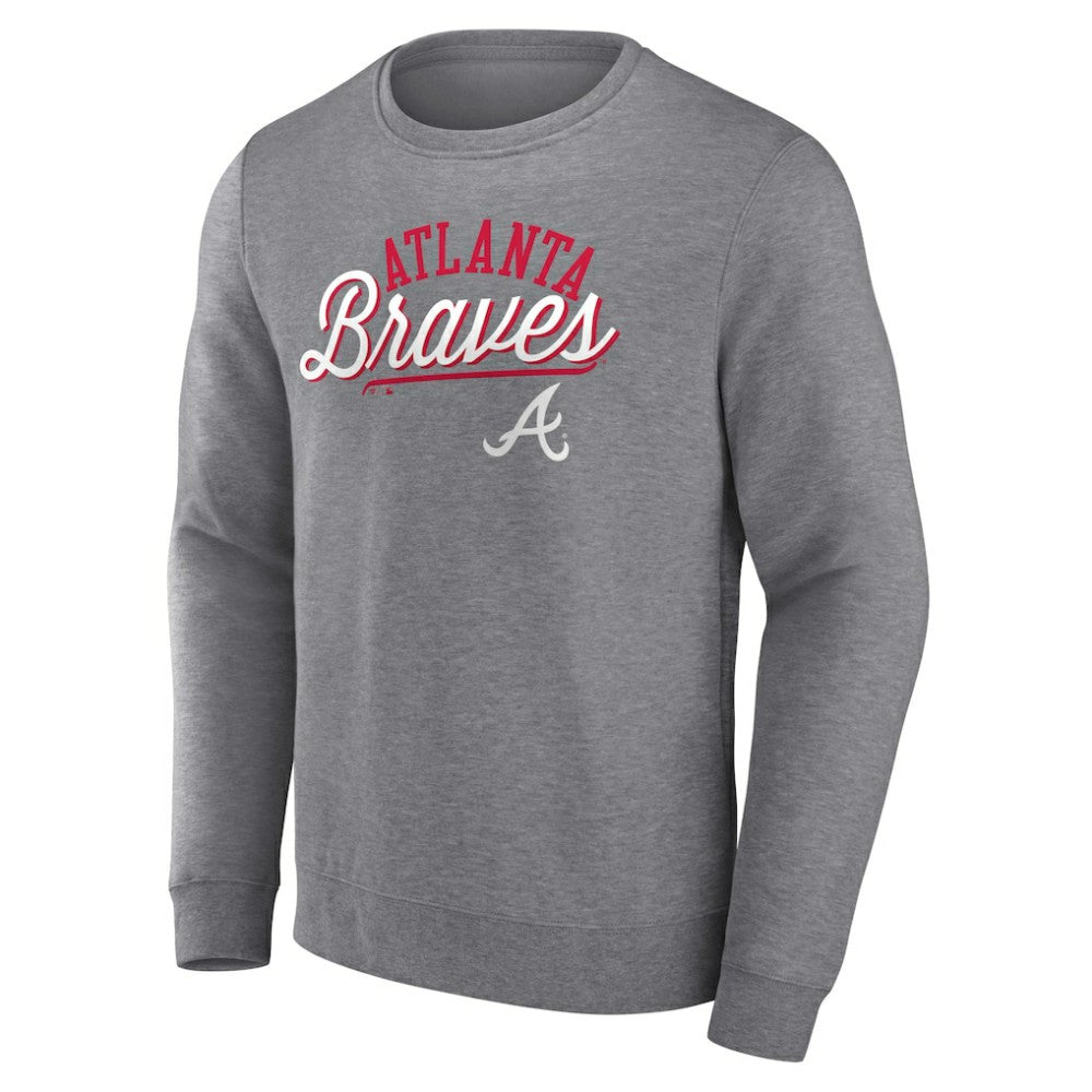 Atlanta Braves Simplicity Pullover Sweatshirt Heather Gray