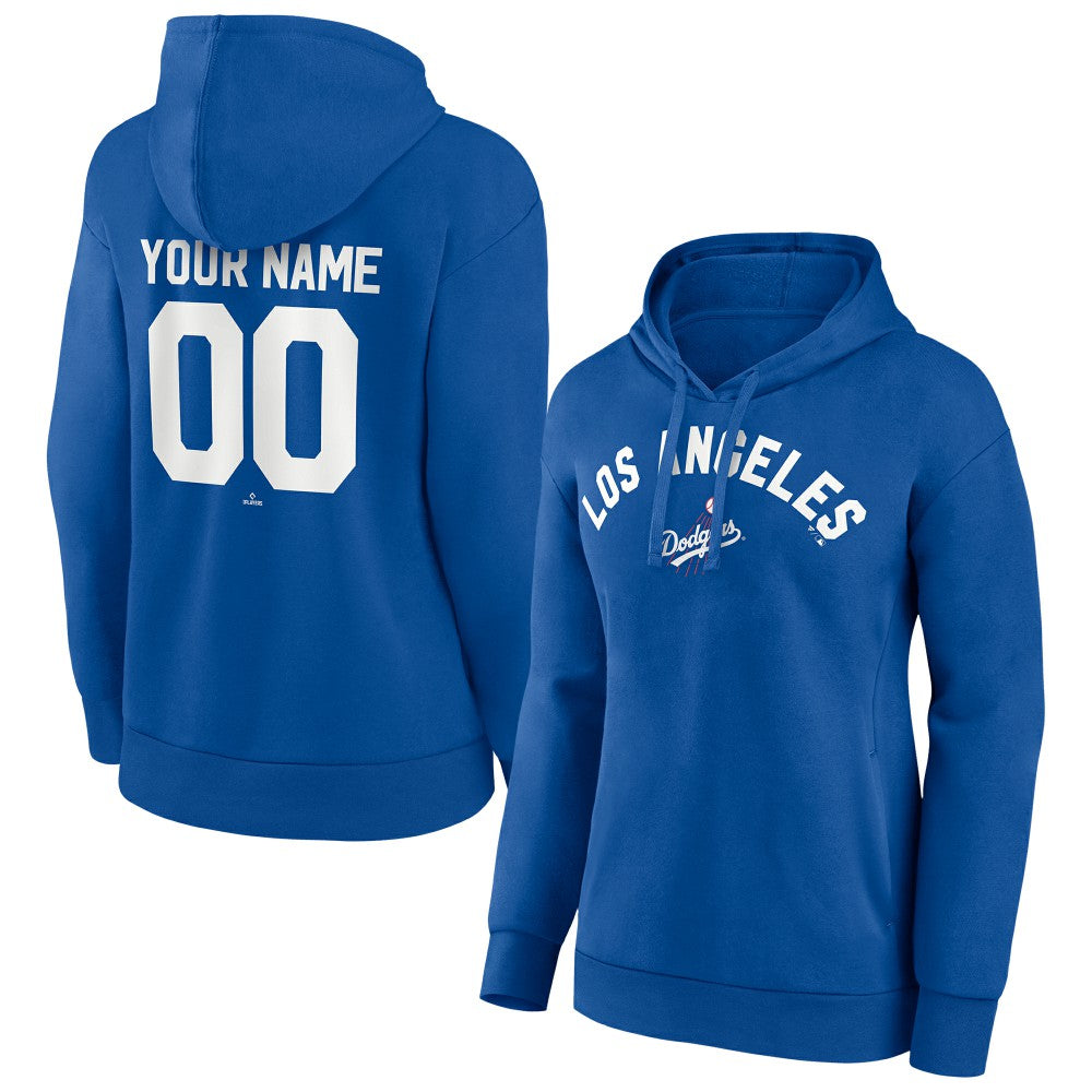Los Angeles Dodgers Women's Personalized Cooperstown Collection Winning Streak Pullover Hoodie Royal