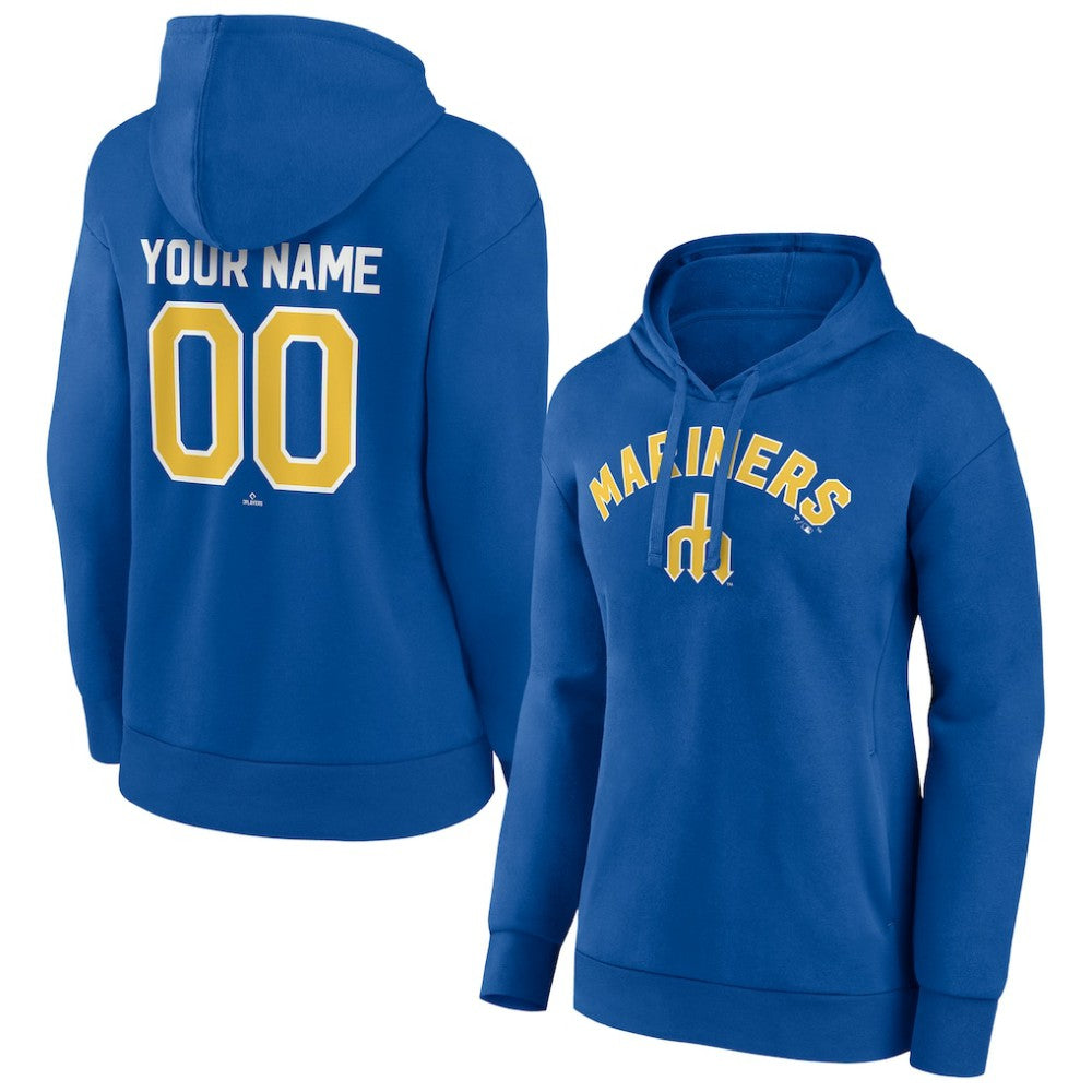 Seattle Mariners Women's Personalized Cooperstown Collection Winning Streak Pullover Hoodie Royal