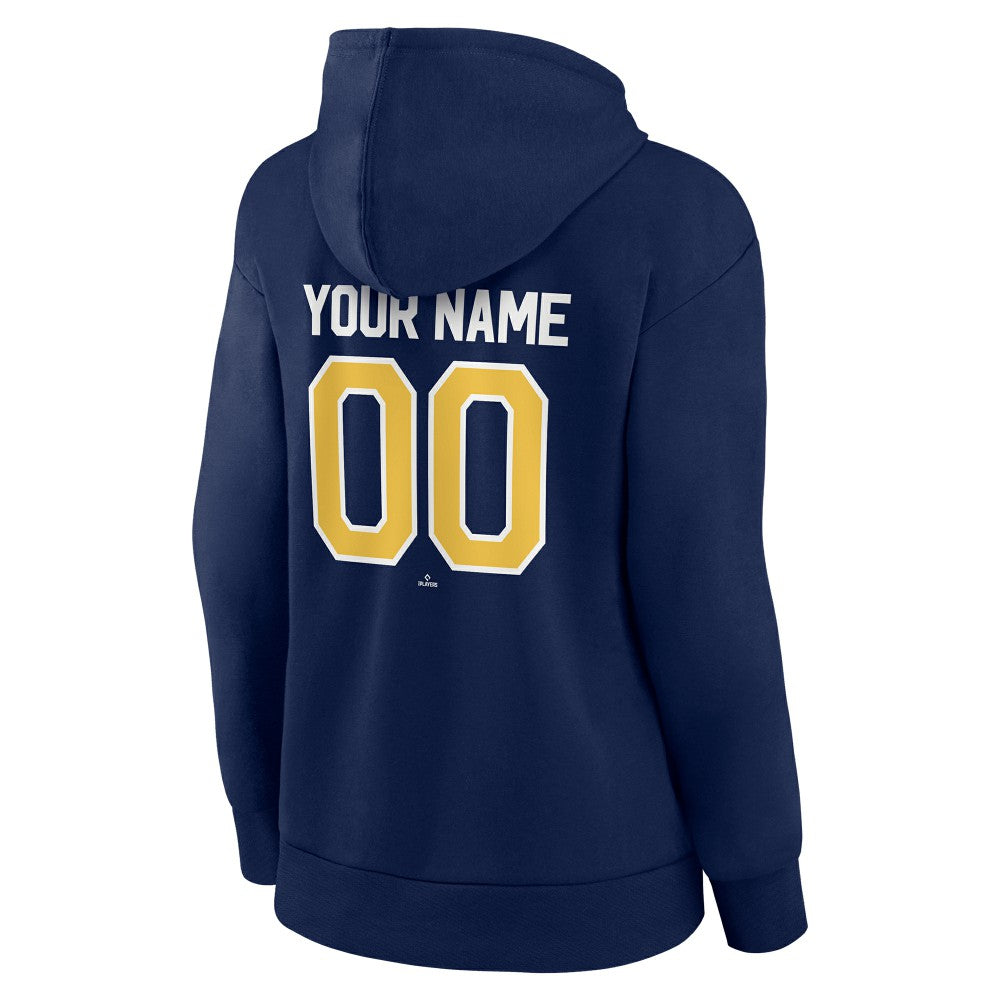Milwaukee Brewers Women's Personalized Team Winning Streak Pullover Hoodie Navy