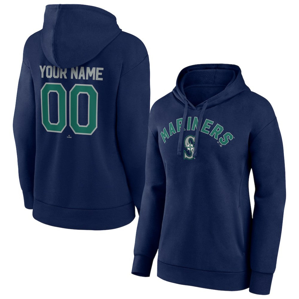 Seattle Mariners Women's Personalized Team Winning Streak Pullover Hoodie Navy