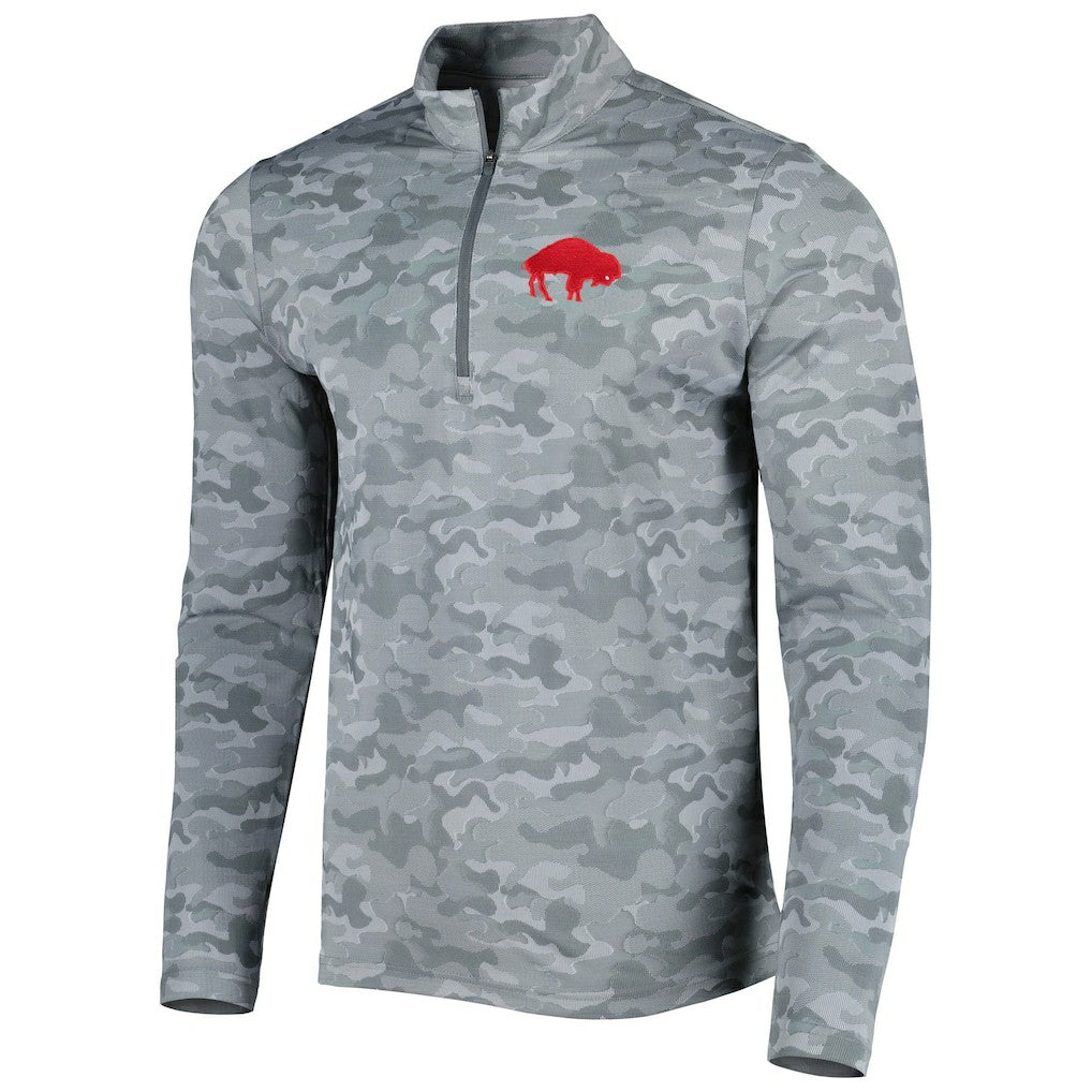Buffalo Bills Antigua Brigade Throwback Quarter-Zip Top - Gray for sale