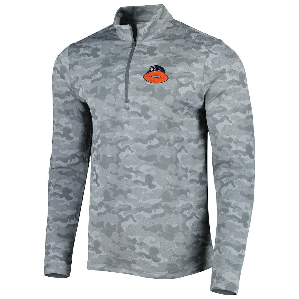 Chicago Bears Antigua Brigade Throwback Quarter-Zip Top - Gray outlet